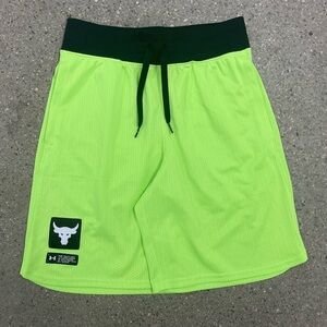 EUC High Visibility Under Armour Project Rock Shorts Youth Medium